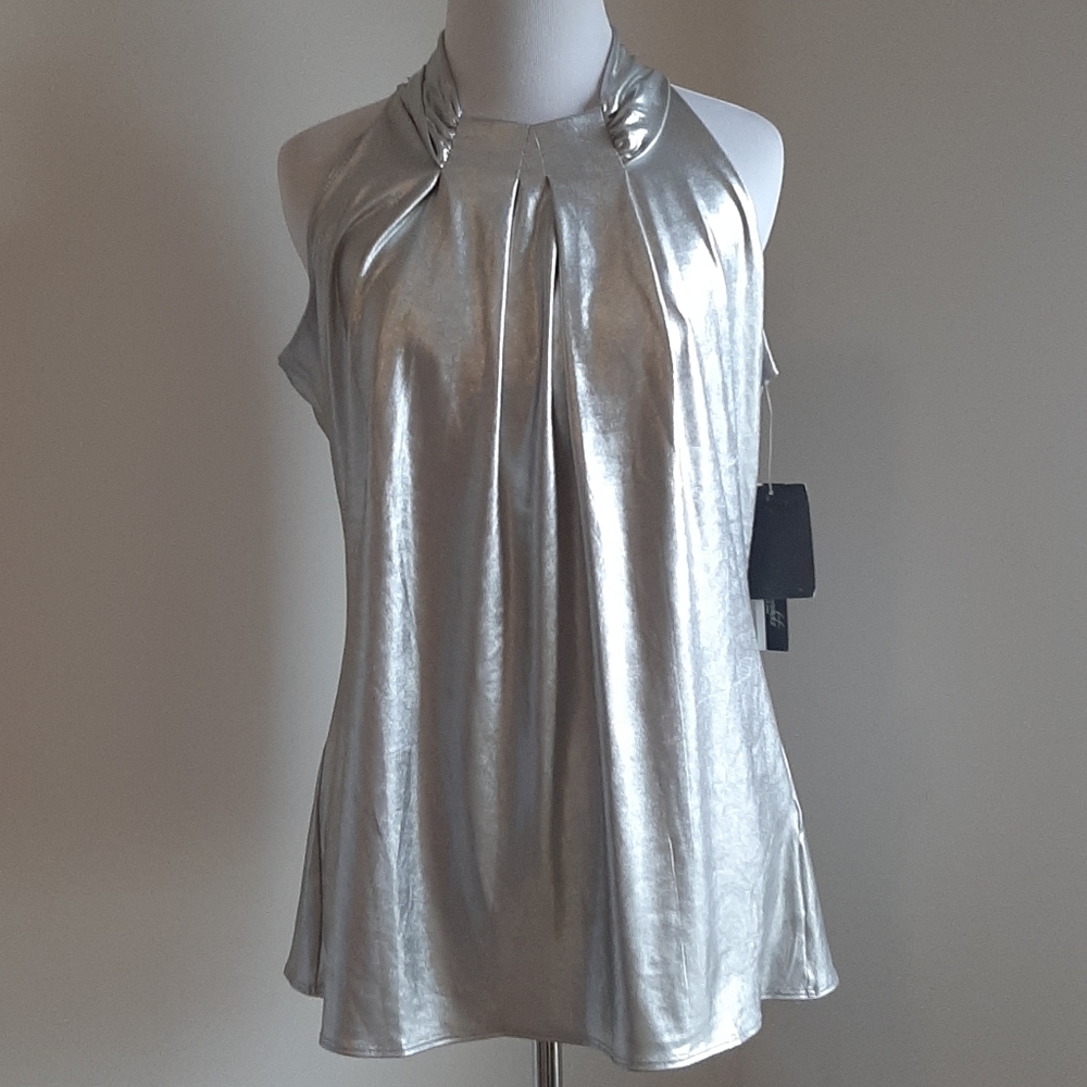 Essentials Ladies Silver Top Medium NWT